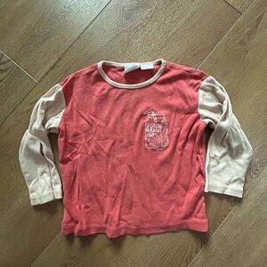 Zara baby Long Sleeve Tee - Red and Tan